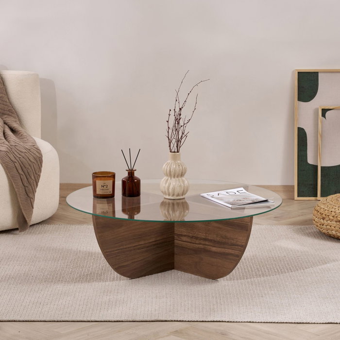 Hanah Home Liya - Venezia Walnut Mesa de Café